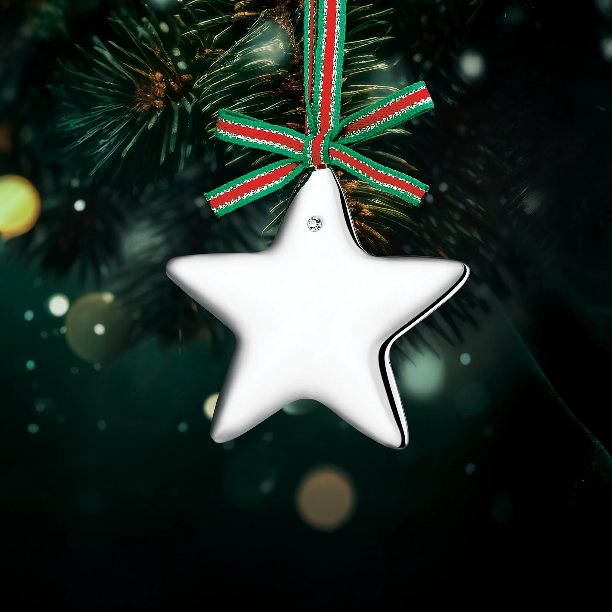 Star with Clear Stones Christmas Tree Decoration - Image 4